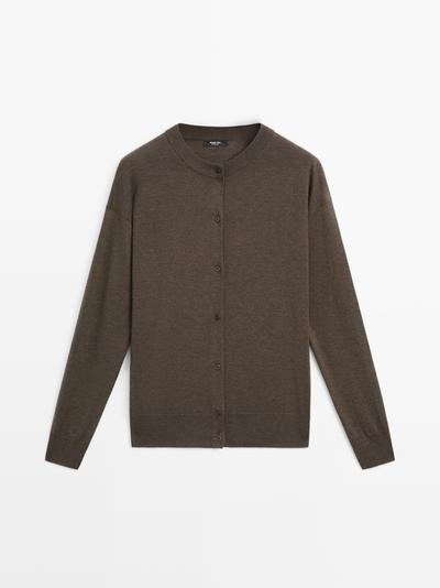 Massimo Dutti Длинный вязаный кардиган на пуговицах