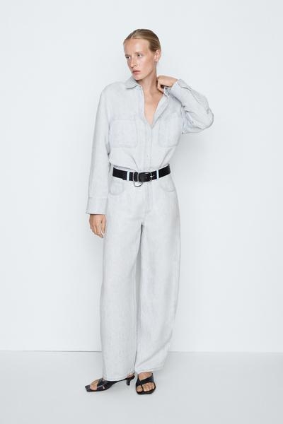 Massimo Dutti Брюки-клёш из 100% льна - STUDIO