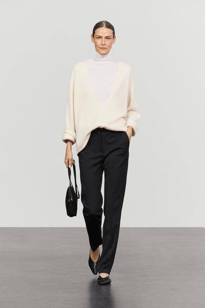 Massimo Dutti Брюки с поясом из шерстяной смеси купить с доставкой.