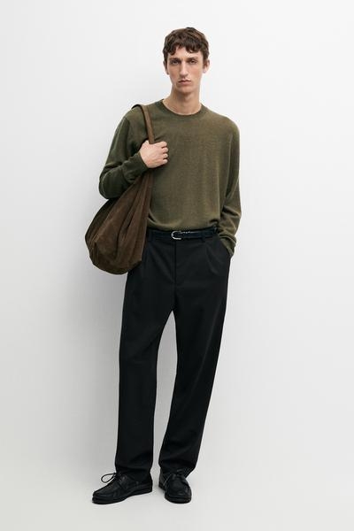 Massimo Dutti Джемпер с круглым вырезом из шерстяного смесового материала
