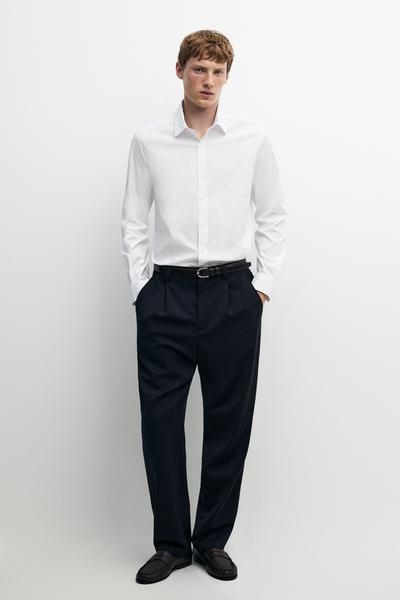 Massimo Dutti Рубашка SLIM FIT с эластичной тканью