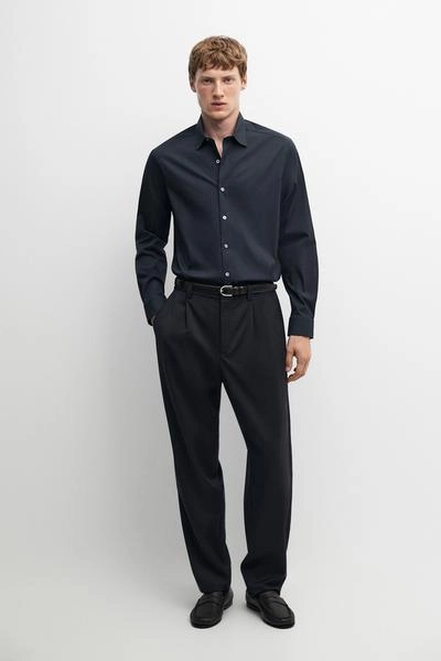 Рубашка slim fit с эластичной тканью- Заказать в России