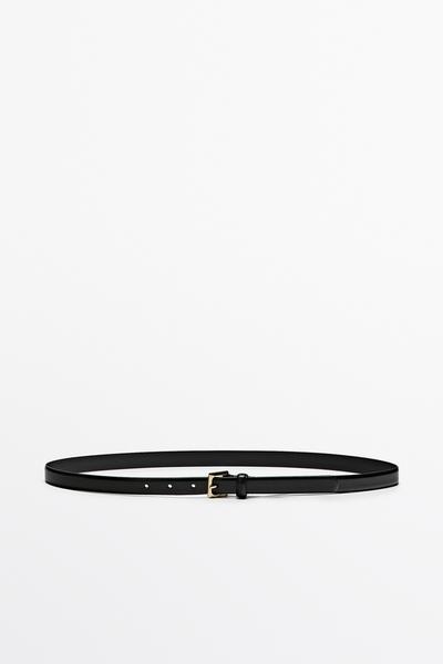Massimo Dutti Ремень из наппы с прямоугольной пряжкой купить с доставкой.