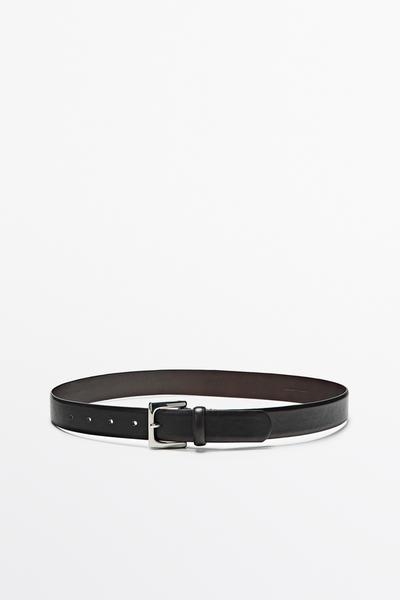 Massimo Dutti Ремень из кожи наппа с квадратной пряжкой купить с доставкой.