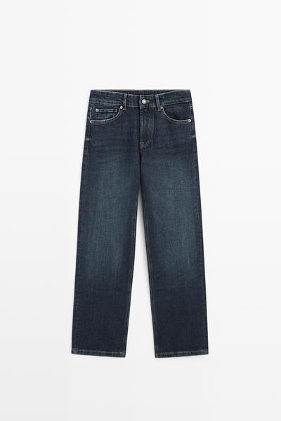 Massimo Dutti Джинсы мужские с высокой талией и укороченным прямым кроем