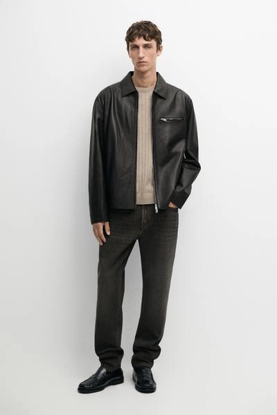 Зауженные джинсы с эффектом варки massimo dutti- Заказать в России