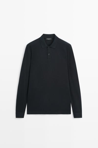 Massimo Dutti Поло из микротекстурированного трикотажа 100% хлопок купить с доставкой.