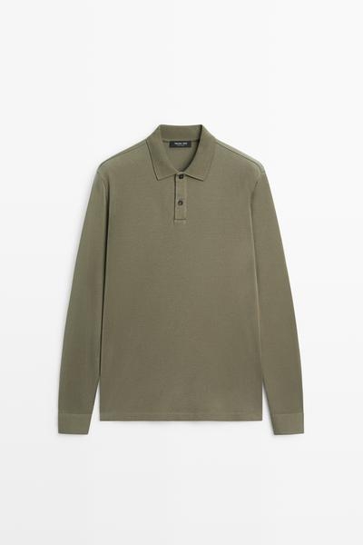 Massimo Dutti Поло из микротекстурированного хлопка 100% купить с доставкой.