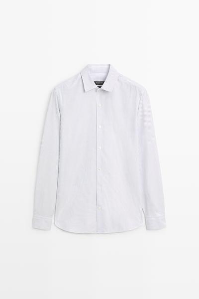 Massimo Dutti Рубашка в полоску REGULAR FIT из хлопка оксфорд купить с доставкой.