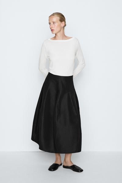 Massimo Dutti Плавящаяся юбка-миди с швами - STUDIO купить с доставкой.