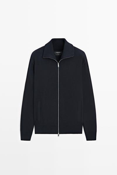 Massimo Dutti Вязаный кардиган на молнии из 100% хлопка