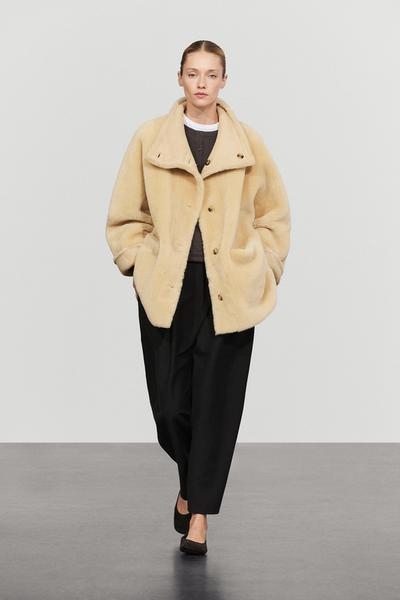 Massimo Dutti Двустороннее пальто из меха и кожи