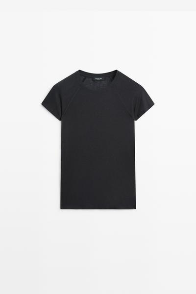 Massimo Dutti Футболка с короткими рукавами реглан купить с доставкой.