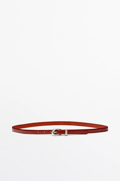 Massimo Dutti Ремень из кожи напа с декоративной петлей