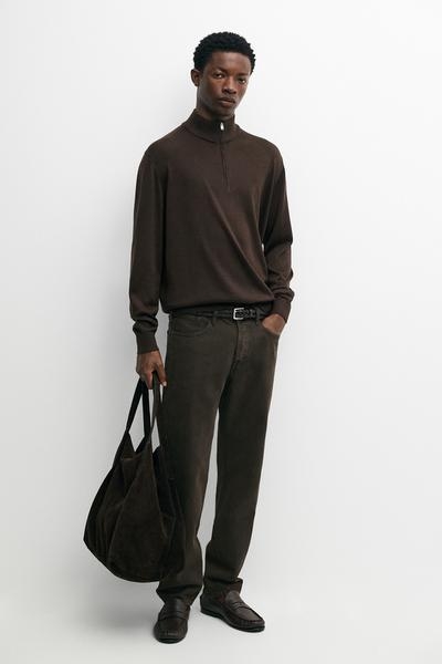 Massimo Dutti Джемпер с воротником-стойкой из шерсти мериноса