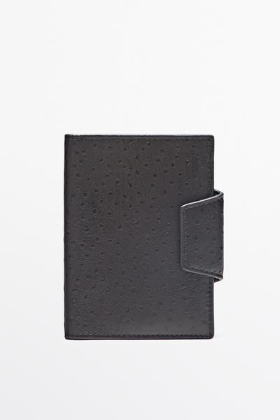 Massimo Dutti Обложка для паспорта из фактурной кожи