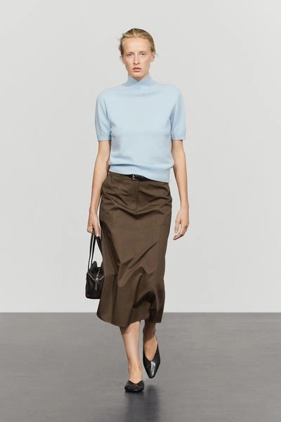 Massimo Dutti Кашемировый свитер с короткими рукавами из шерстяной смеси