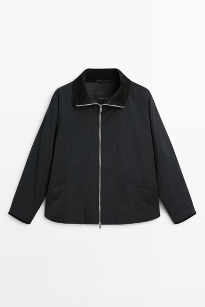 Massimo Dutti Стеганая парка с вельветовым воротником