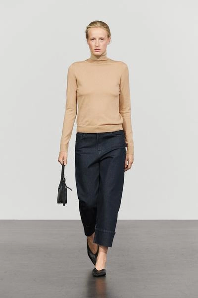 Massimo Dutti Вязаный свитер с высоким воротом из шерстяной смеси