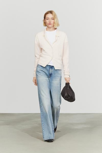 Massimo Dutti Кардиган с воротником поло из 100% кашемира
