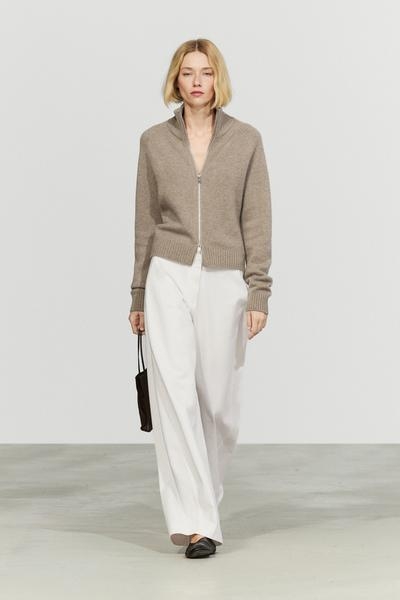Massimo Dutti Вязаный кардиган на молнии из 100% кашемира купить с доставкой.
