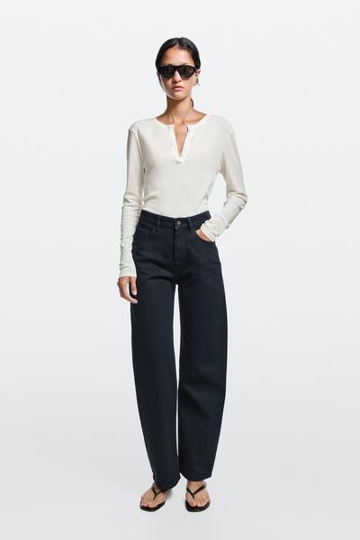 Massimo Dutti Джинсы фасона BARREL с высокой талией