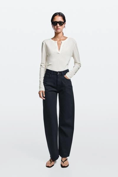 Massimo Dutti Джинсы фасона BARREL с высокой талией