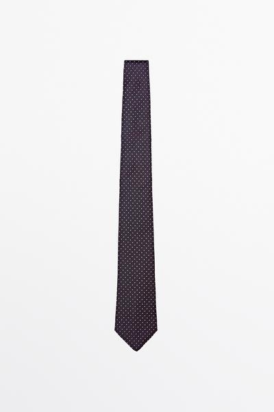 Massimo Dutti Галстук из 100% шелка в горошек