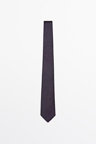 Massimo Dutti Галстук из 100% шелка с микроузором в горошек