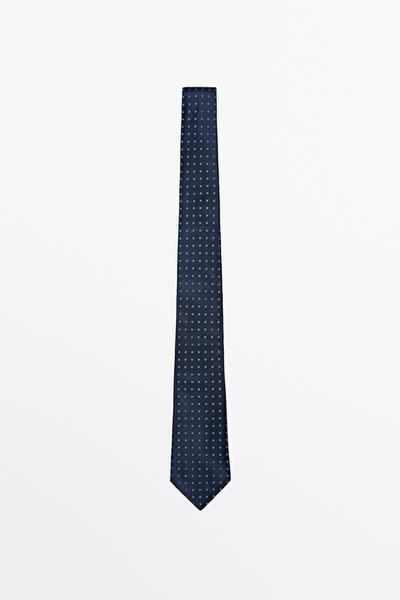 Massimo Dutti Галстук с геометрическим принтом из 100% шелка купить с доставкой.