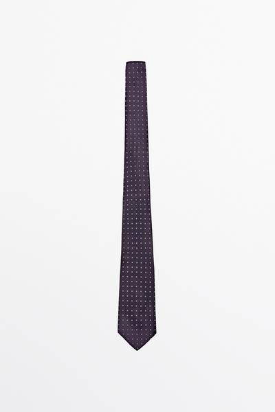 Massimo Dutti Геометрический шелковый галстук 100% шелк купить с доставкой.