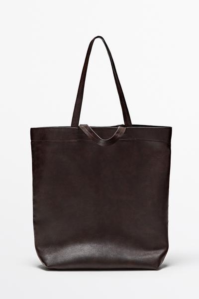 Massimo Dutti Сумка-тоут из наппы