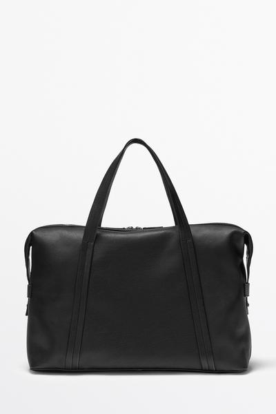 Massimo Dutti Кожаная сумка для ручной клади из наппы купить с доставкой.