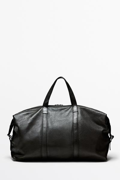 Massimo Dutti Спортивная сумка из кожи наппа купить с доставкой.