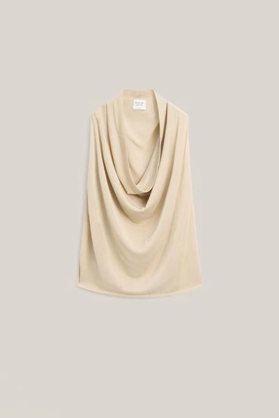 Massimo Dutti Топ из шелкового микса с воротником-хомутом - лимитированная серия