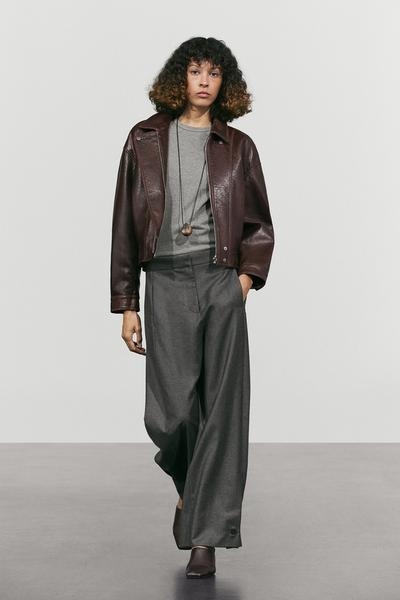 Massimo Dutti Брюки из 100% шерсти с пуговицами на манжетах