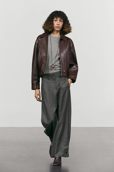 Massimo Dutti Брюки из 100% шерсти с пуговицами на манжетах