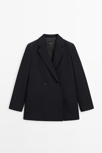 Massimo Dutti Двубортный пиджак из шерстяного сочетания