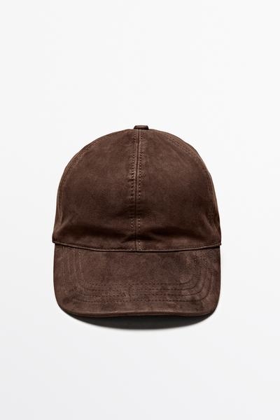 Massimo Dutti Кепка из замшевой козьей кожи купить с доставкой.