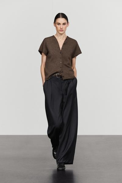 Massimo Dutti Вязаный жилет из шерстяной смеси с V-образным вырезом