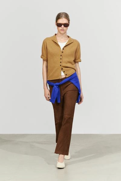 Massimo Dutti Вязаный кардиган с воротником-стойкой из 100% шерсти