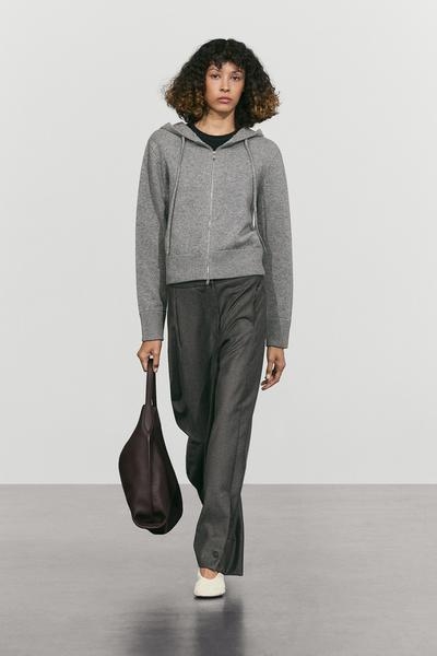 Massimo Dutti Вязаный кардиган с капюшоном из шерстяной смеси