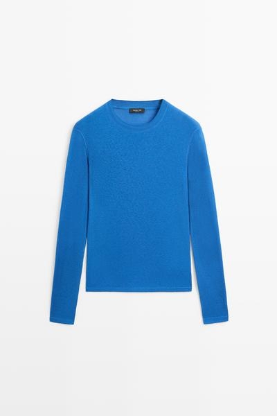 Massimo Dutti Футболка из трикотажа с хлопком и кашемиром