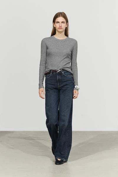 Massimo Dutti Футболка из трикотажа с хлопком и кашемиром MASSIMO DUTTI