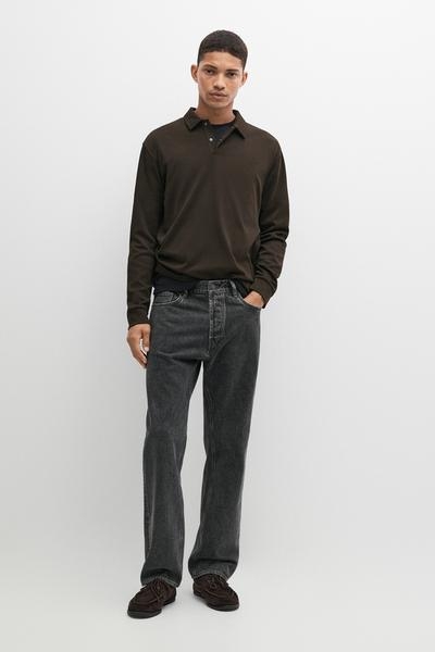 Massimo Dutti Поло с длинным рукавом из 100% хлопка купить с доставкой.
