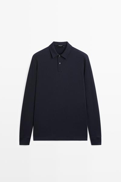Massimo Dutti Поло с длинными рукавами из 100% хлопка купить с доставкой.