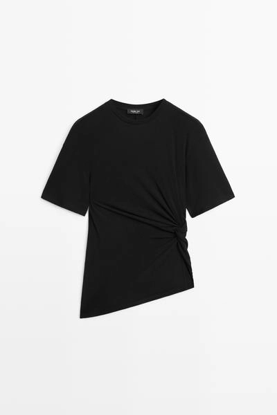 Massimo Dutti Футболка с асимметричным узлом