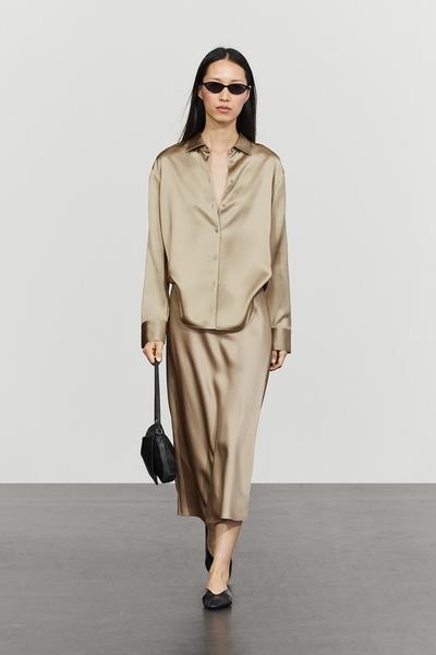Massimo Dutti Юбка миди из сатина