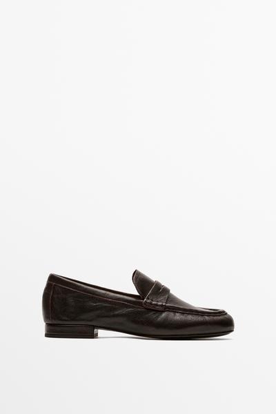 Massimo Dutti Мягкие кожаные лоферы с перемычкой