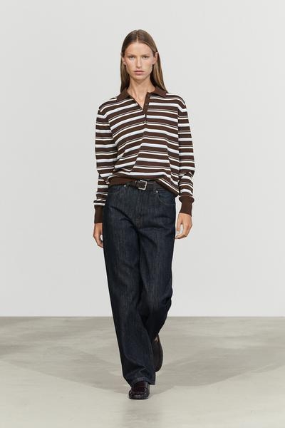 Massimo Dutti Поло в полоску из 100% хлопка